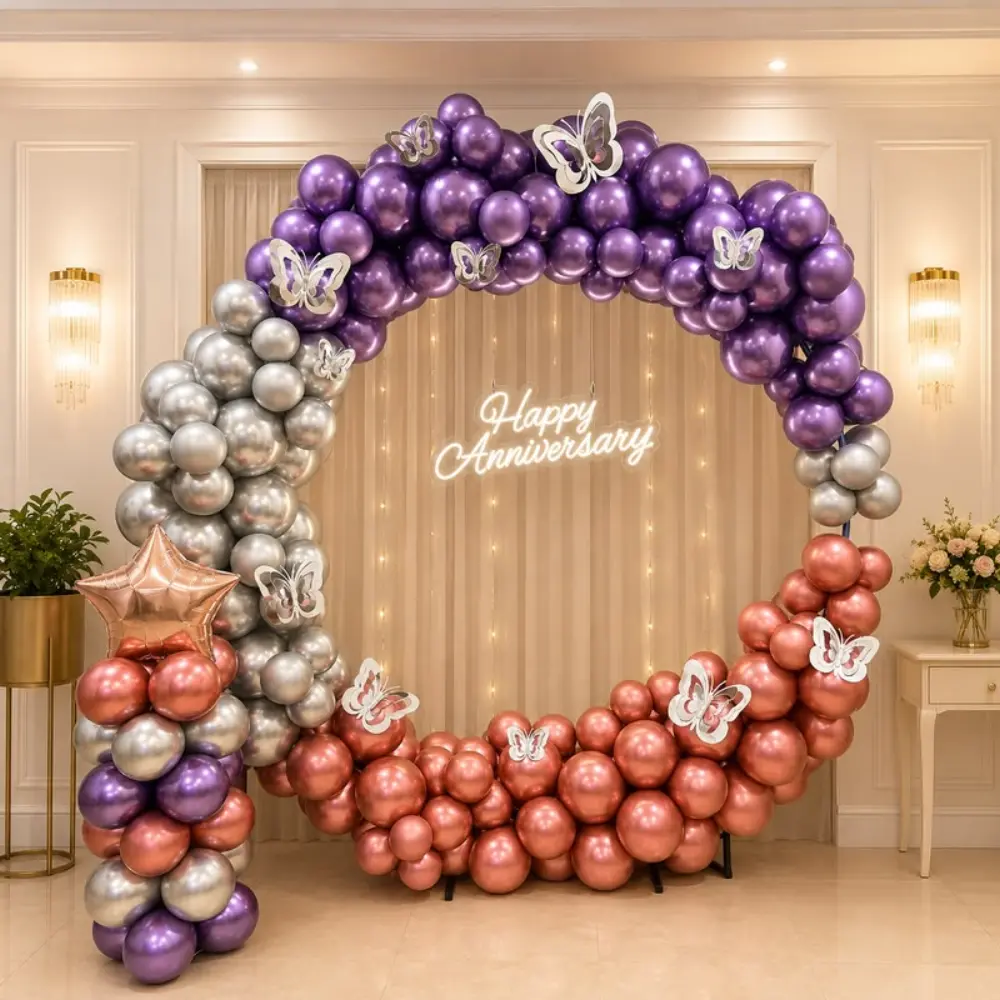 Golden Love Heart Arch — Anniversary & Romantic Room Decor in Lucknow