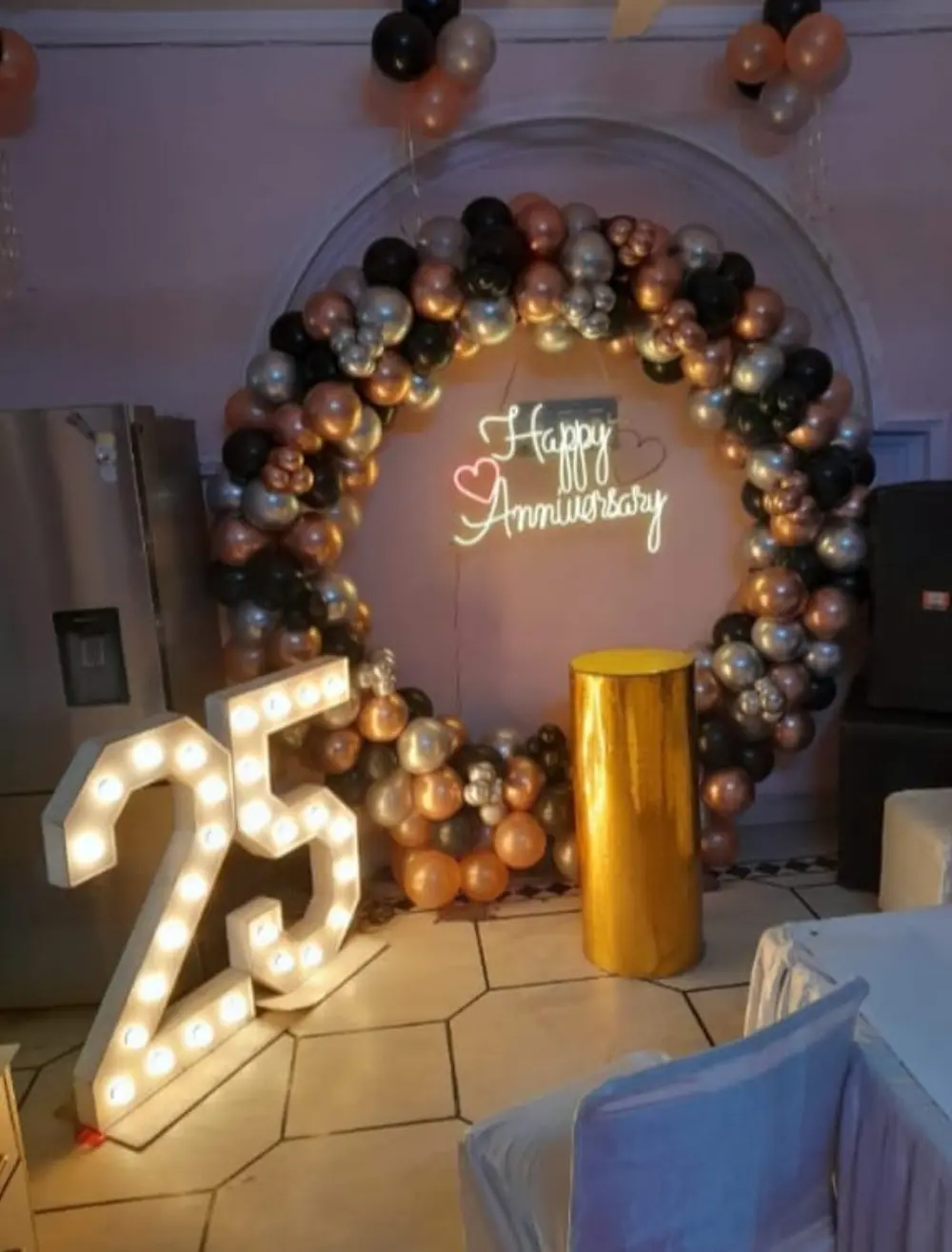 Romantic Bed Cabana & Lights — Anniversary & Romantic Room Decor in Lucknow